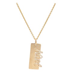 Personalisierte Namensschild Diamant-Anhänger-Halskette in 14k massivem Gold (zertifiziert)