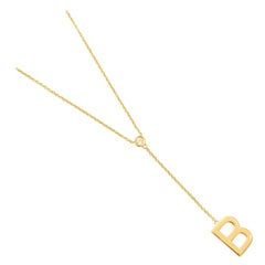 Collier Lariat avec initiales personnalisées en or massif 14K (Certifié)