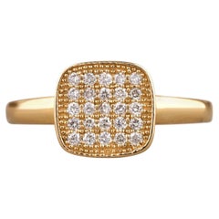 Square Cluster Diamond Men Ring in 14K Solid Gold (Certified)