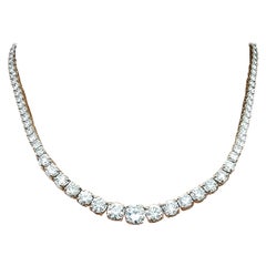 17.18 Karat Riviera abgestufte Diamant-Halskette
