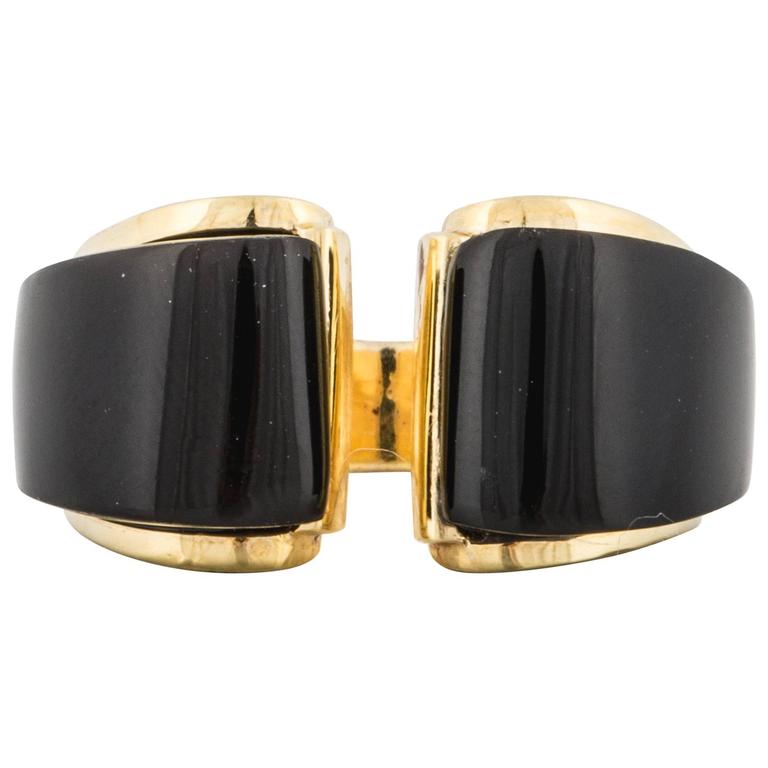 Modern Onyx Gold Ring For Sale at 1stdibs