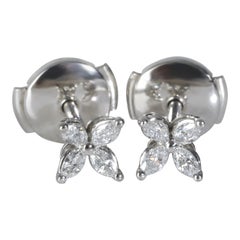Tiffany & Co. Platinum Diamond Victoria Mini Earrings