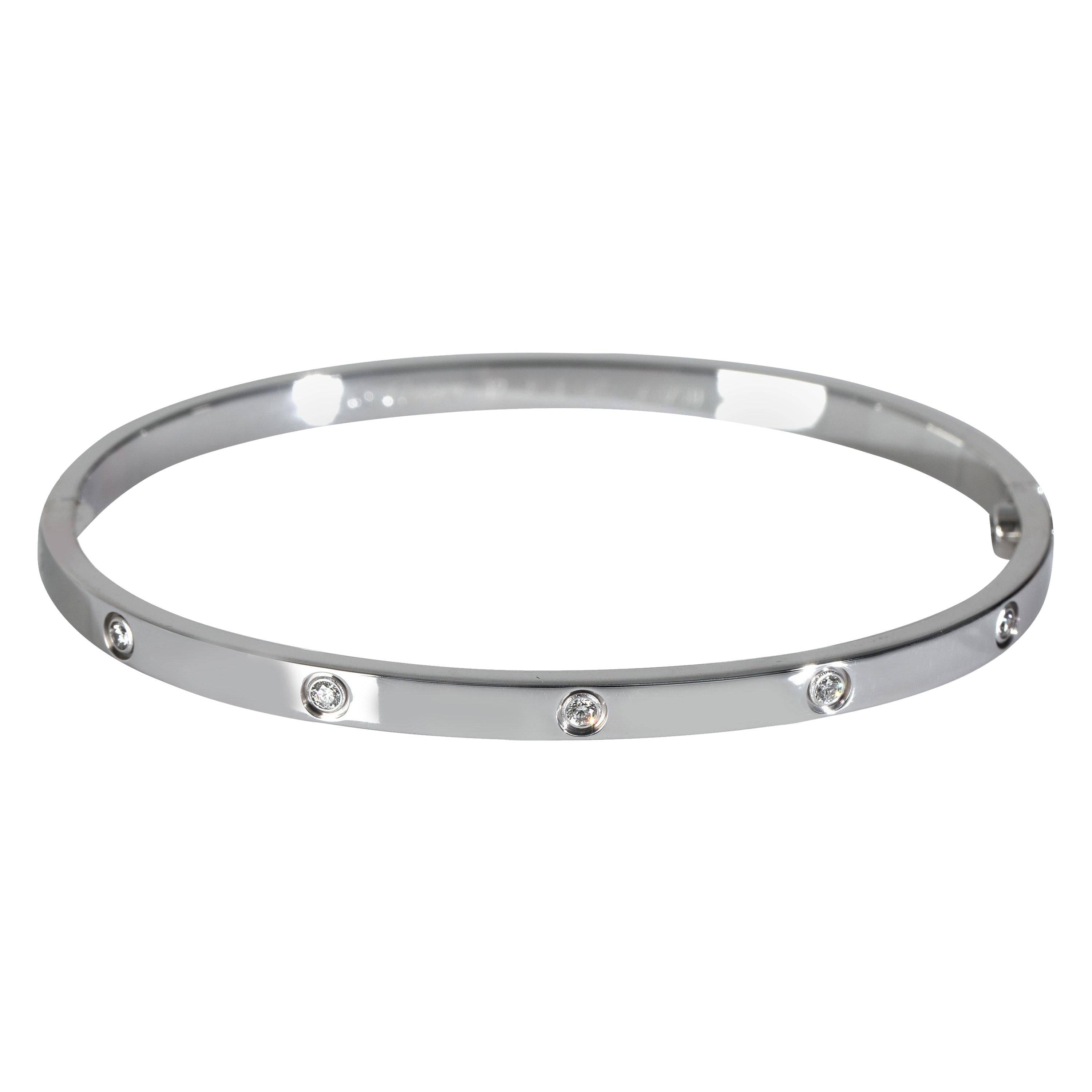 Cartier Small Model Love Bracelet, Diamonds (White Gold) For Sale