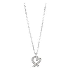 Tiffany & Co. Paloma Picasso Loving Heart Mini Pendant in 18k White Gold 0.1 CTW