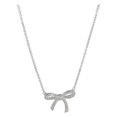 Tiffany & Co. Diamond Bow Pendant in Platinum 0.27 CTW