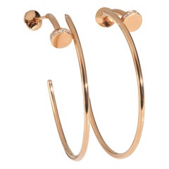 Cartier Rose Gold Diamond Large Model Juste Un Clou Hoop Earrings