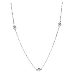 Tiffany & Co. Sterling Silver  Elsa Peretti Diamond By The Yard Necklace