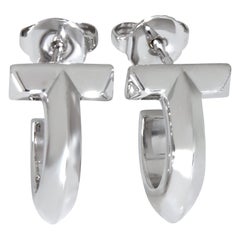 Tiffany & Co. White Gold  Tiffany T T1 Hoop Earrings