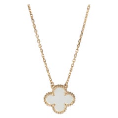 Van Cleef & Arpels Yellow Gold Mother Of Pearl Vintage Alhambra Pendant