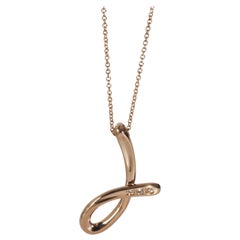 Tiffany & Co. Rose Gold Diamond Elsa Peretti Letter J Pendant