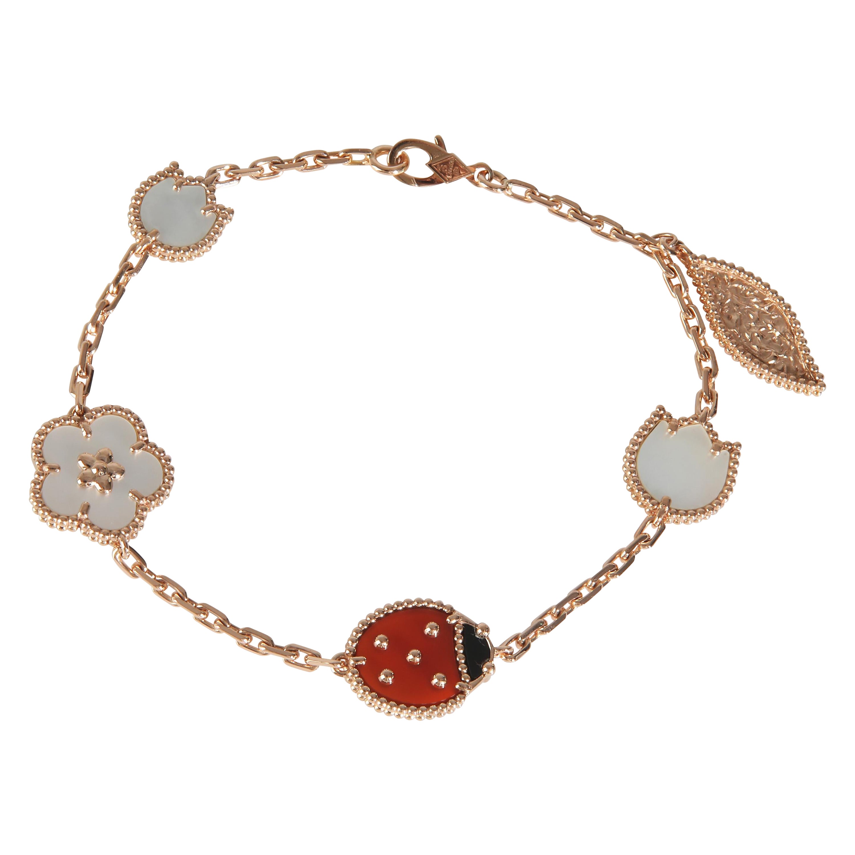 Van Cleef & Arpels Rose Gold  Lucky Spring Bracelet For Sale