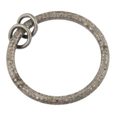 Pave Diamond Round Pendant Sterling Silver 34mm Diamond Pendant Circle Pendant