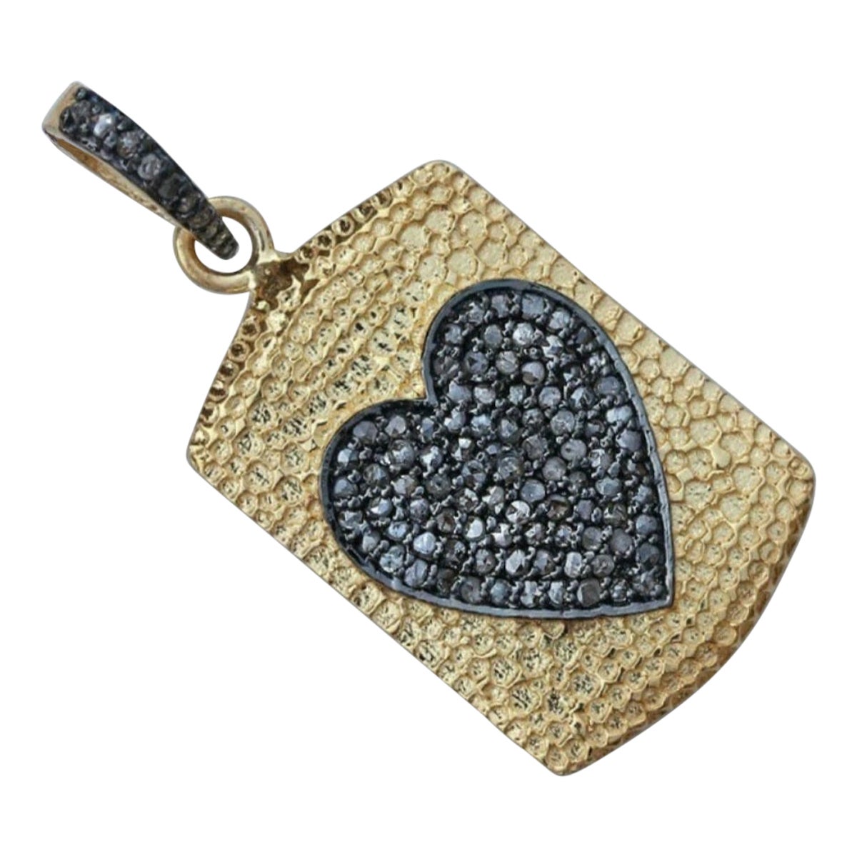 Pave Diamond Pendant Findings 925 Sterling Silver For Women Textured Pendant.
