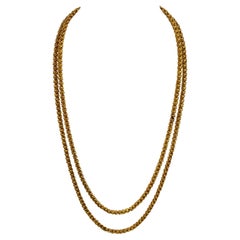Vintage 85 Gm 18 Karat Yellow Gold Handmade Chain 52 Inch Unique Opera Length