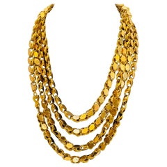 Vintage 115 Gm 18 Karat Yellow Gold Handmade Chain 76 Inch Unique Opera Length