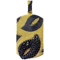 Alex Soldier Spinel Silver Gold Platinum Textured Tag Locket Pendant Necklace 5