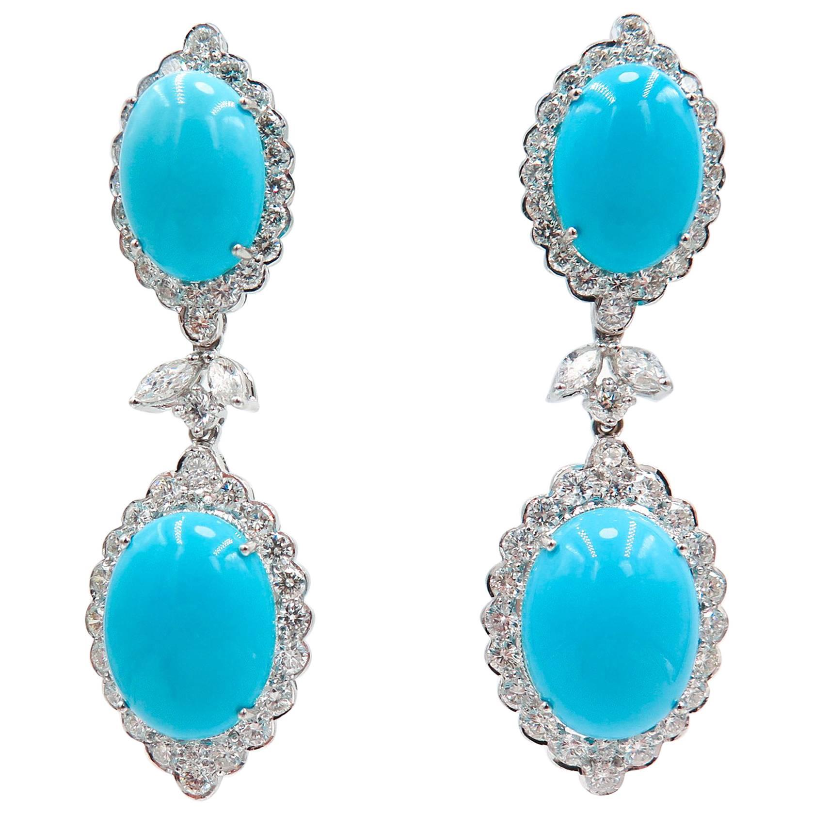 Turquoise Gold Drop Earrings