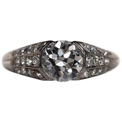 1920s Art Deco 1.18 Carat Diamond Platinum Engagement Ring 8