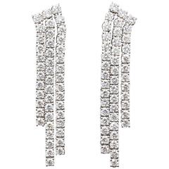 Contemporary Diamond White Gold Drop Earrings 11