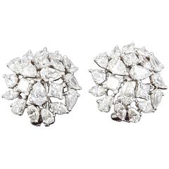 Multi Shape Diamond Cluster Button Earrings 2