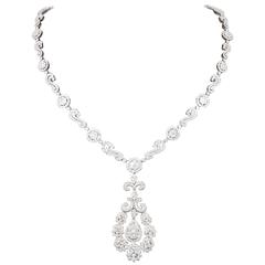 Fancy Fleur-de-Lis Style Diamond Necklace
