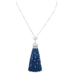 Important Sapphire Diamond Tassel Necklace