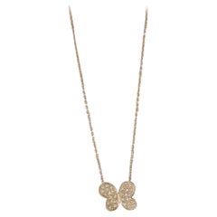 Collana con ciondolo a forma di farfalla con diamante da 0,15 ct. in oro 14k Catena con cavo da 16" 17" 18"
