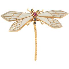 Gem Set Gold Firefly Pin 5
