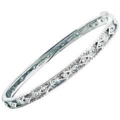 Danuta Original Design Diamond White Gold Bangle Bracelet 11