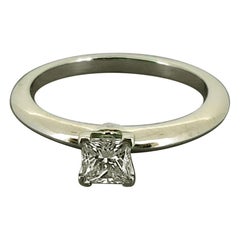Tiffany & Co. 0,35ct Princess Cut Diamant Solitär 950 Platin Verlobungsring