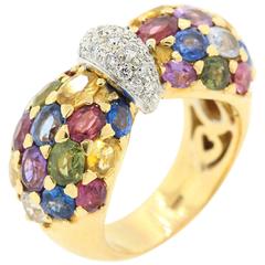 Sapphire Diamond Gold Ring 12