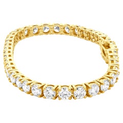 Pulsera de tenis de diamantes en oro amarillo de 14 quilates