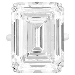GIA Certified 28 Carat Emerald Cut Diamond Ring TYPE IIA