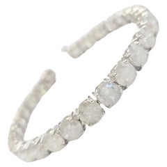 30 Carat Natural Diamond Tennis Bracelet 14 Karat White Gold