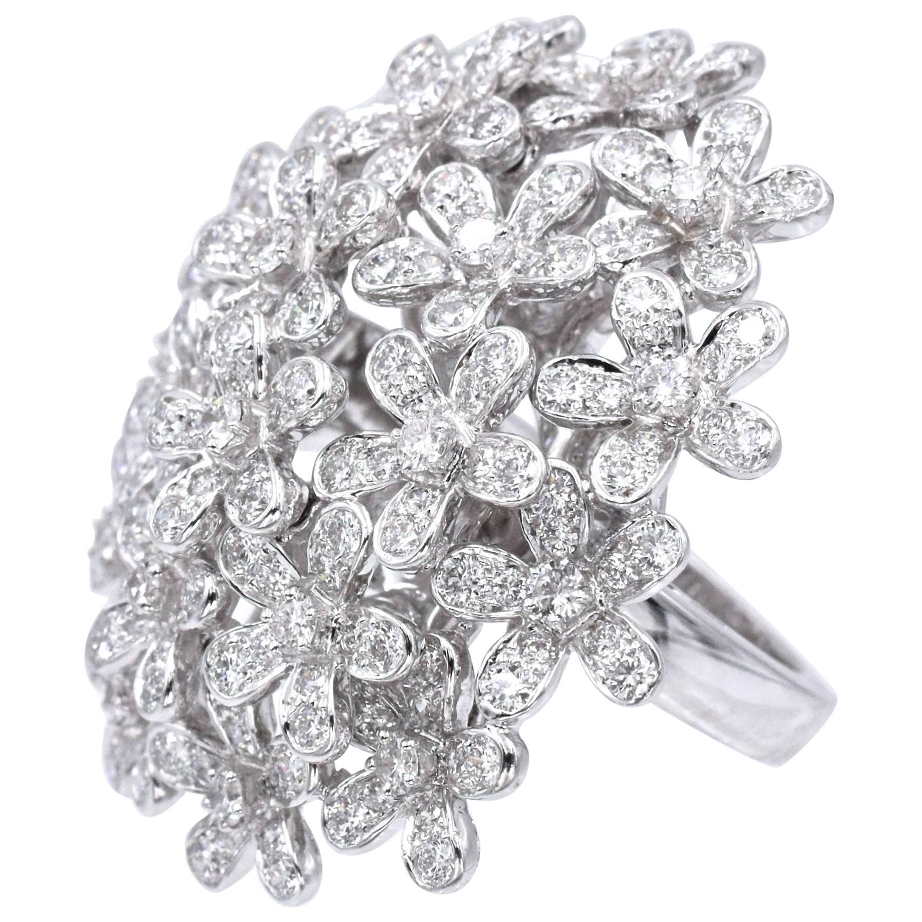 Van Cleef & Arpels Diamond White Gold Socrate Bouquet Ring