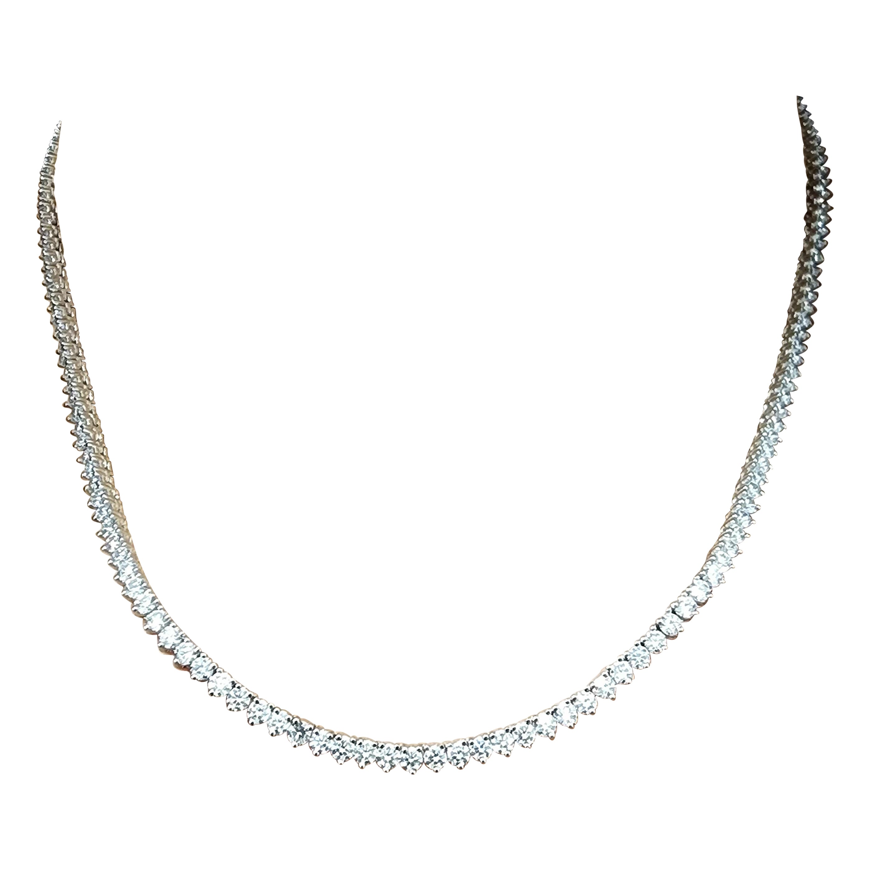 Collar de tenis con diamantes de 8.39 quilates en venta