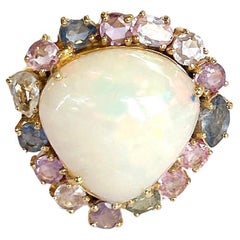 Bochic “Orient” Opal & Fancy Multi Color Pastel Sapphires In 18K Gold & Silver