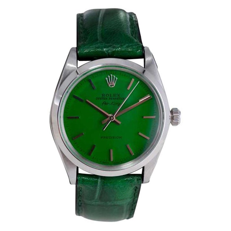 Rolex Air King avec cadran vert fini sur mesure, années 1960
