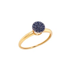 18K Gelbgold Schwarzer Spinell Edelstein Ring