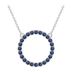 Angara Natural 2.16 ct Blue Sapphire Open Circle Eternity Pendant in Platinum