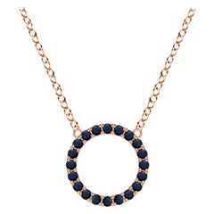 Angara Natural Blue Sapphire Open Circle Eternity Pendant in 14K Rose Gold