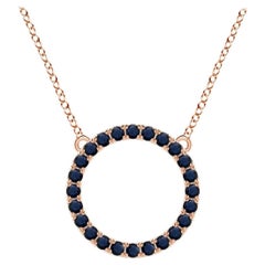 Angara Natural 1.2 ct Blue Sapphire Circle Eternity Pendant in 14K Rose Gold