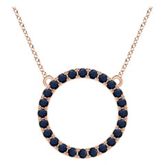 Angara Natural 2.16 ct Blue Sapphire Circle Eternity Pendant in 14K Rose Gold
