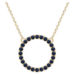 Angara Natural 1.2 ct Blue Sapphire Circle Eternity Pendant in 14K Yellow Gold
