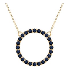 Angara Natural 2.16 ct Blue Sapphire Circle Eternity Pendant in 14K Yellow Gold
