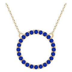Angara Natural 2.16 ct Blue Sapphire Circle Eternity Pendant in 14K Yellow Gold