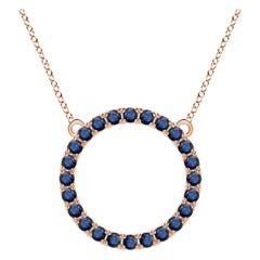 Ciondolo a forma di cerchio con zaffiro blu da 2,16 carati in oro rosa 14K di Angara.