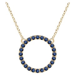 Angara Natural 1.2 ct Blue Sapphire Circle Eternity Pendant in 14K Yellow Gold