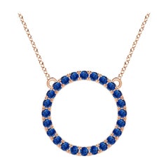 Ciondolo a forma di cerchio con zaffiro blu da 2,16 carati in oro rosa 14K di Angara.