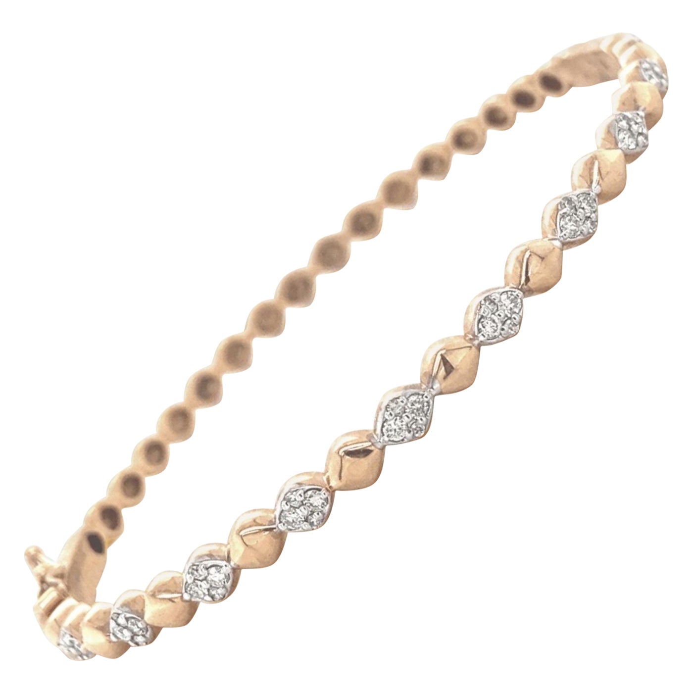 Bubble Drop design bangle bracelet in 14k Solid Gold (Certified) For Sale